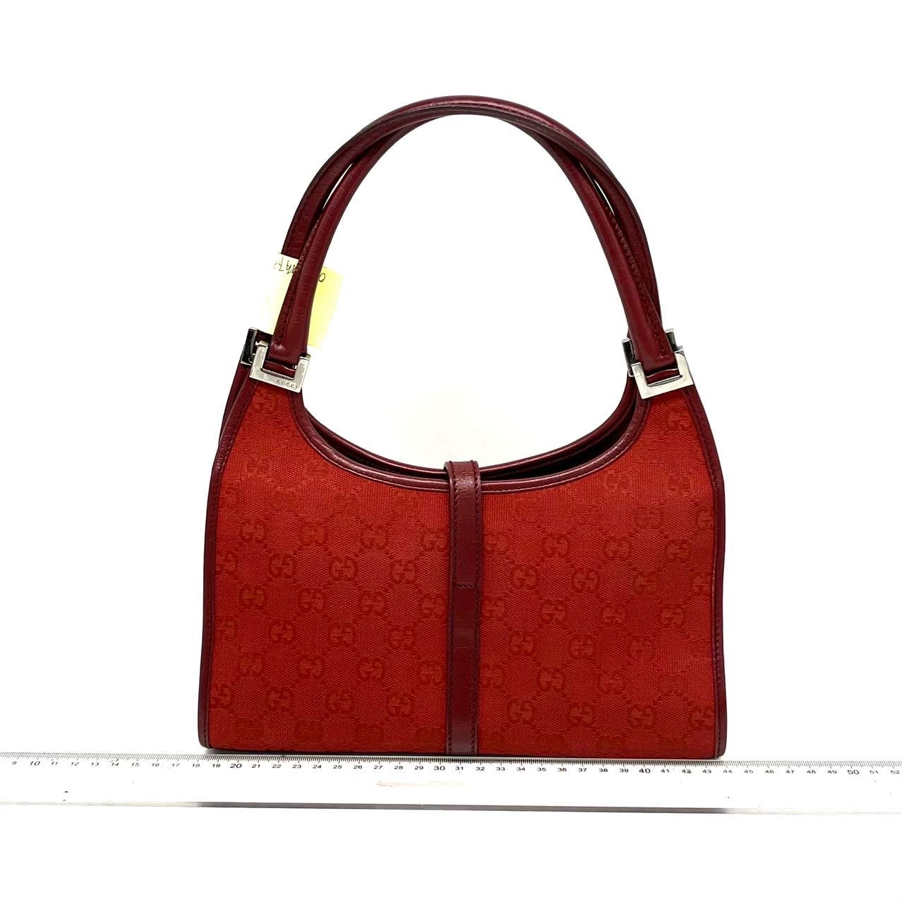 Gucci Jackie Fabric Monogram Leather Red Shoulder Bag