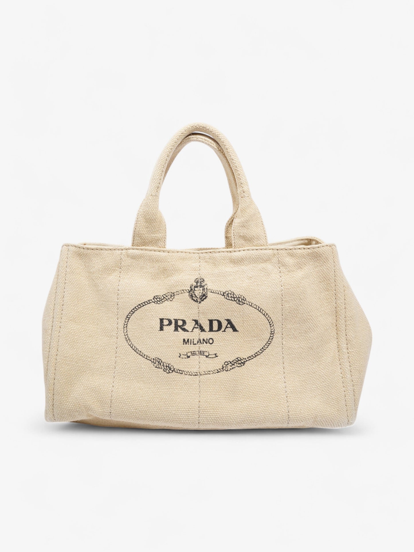 Prada Canapa Tote Canvas Cream Large Shoulder Bag