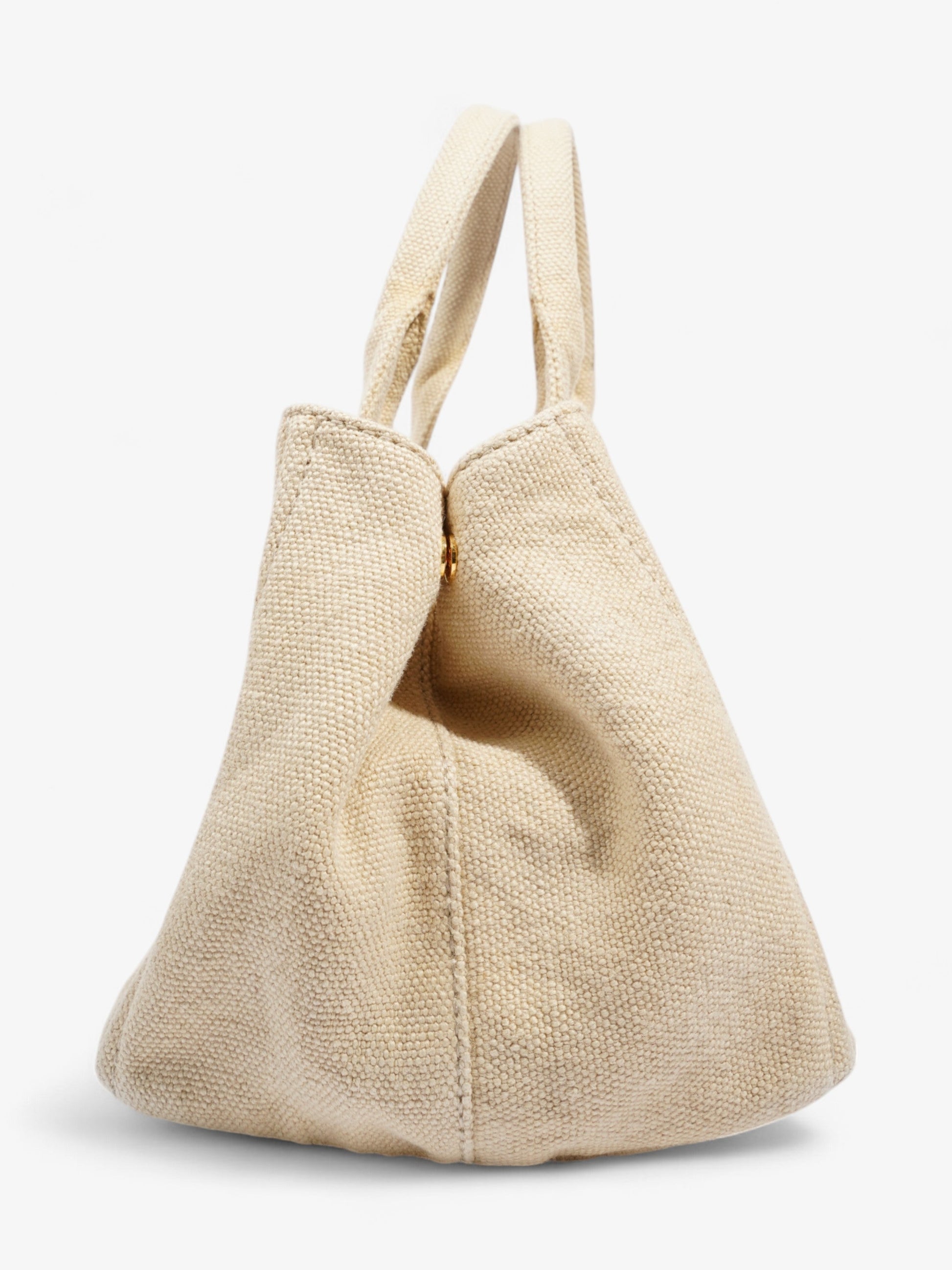 Prada Canapa Tote Canvas Cream Large Shoulder Bag