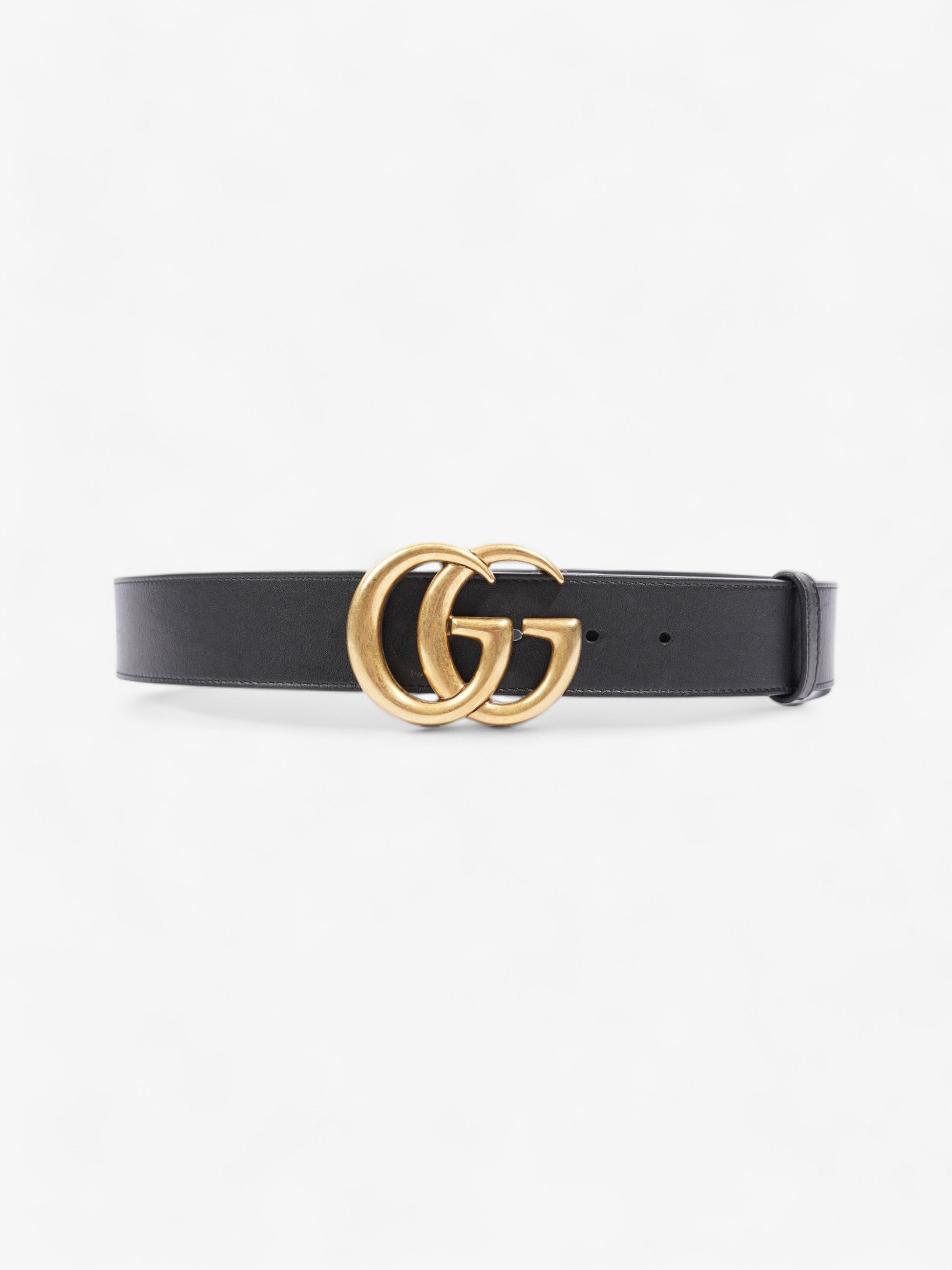 Gucci Marmont Belt Handbag Leather Black Accessory 95Cm 38Mm