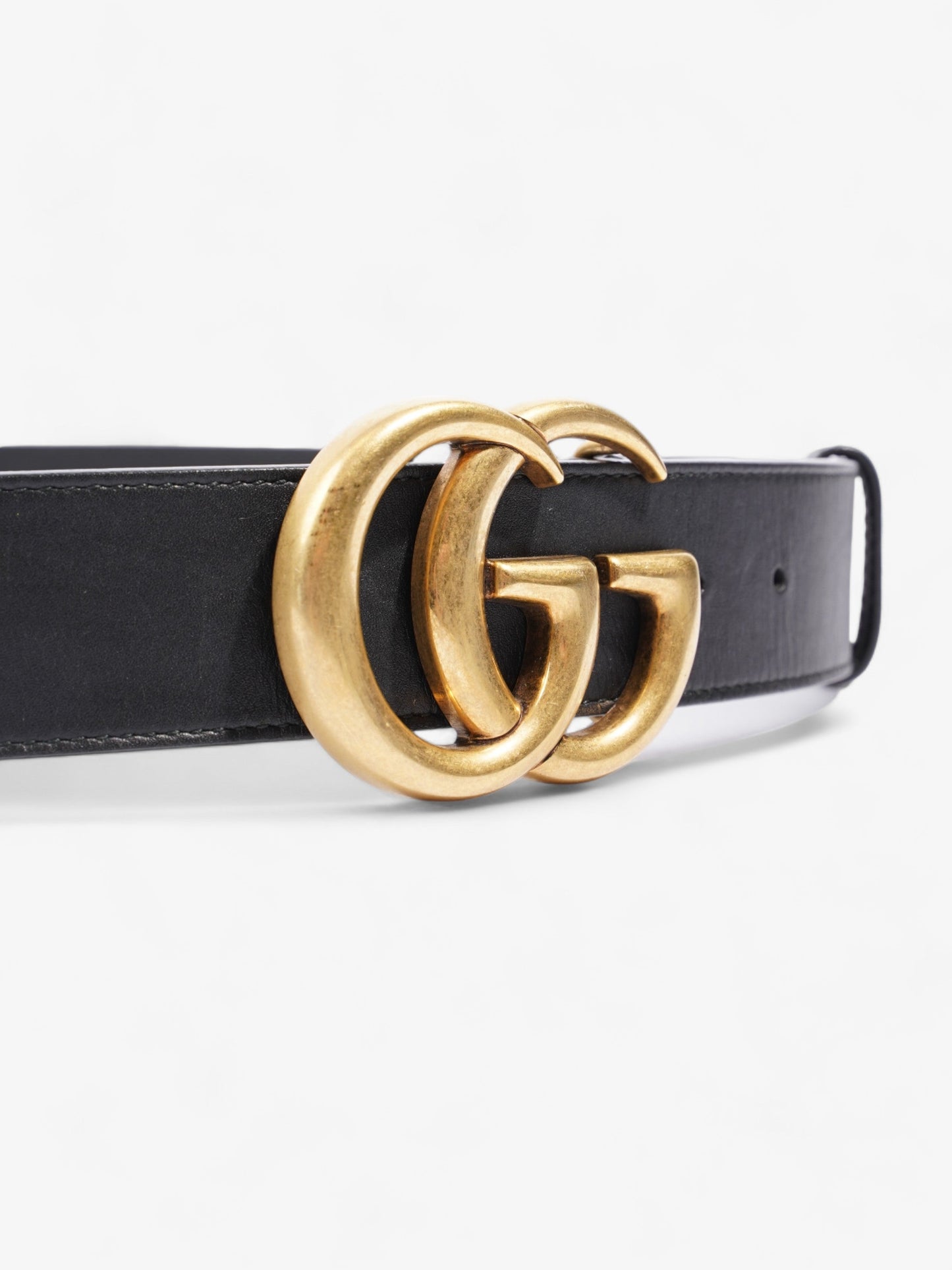 Gucci Marmont Belt Handbag Leather Black Accessory 95Cm 38Mm