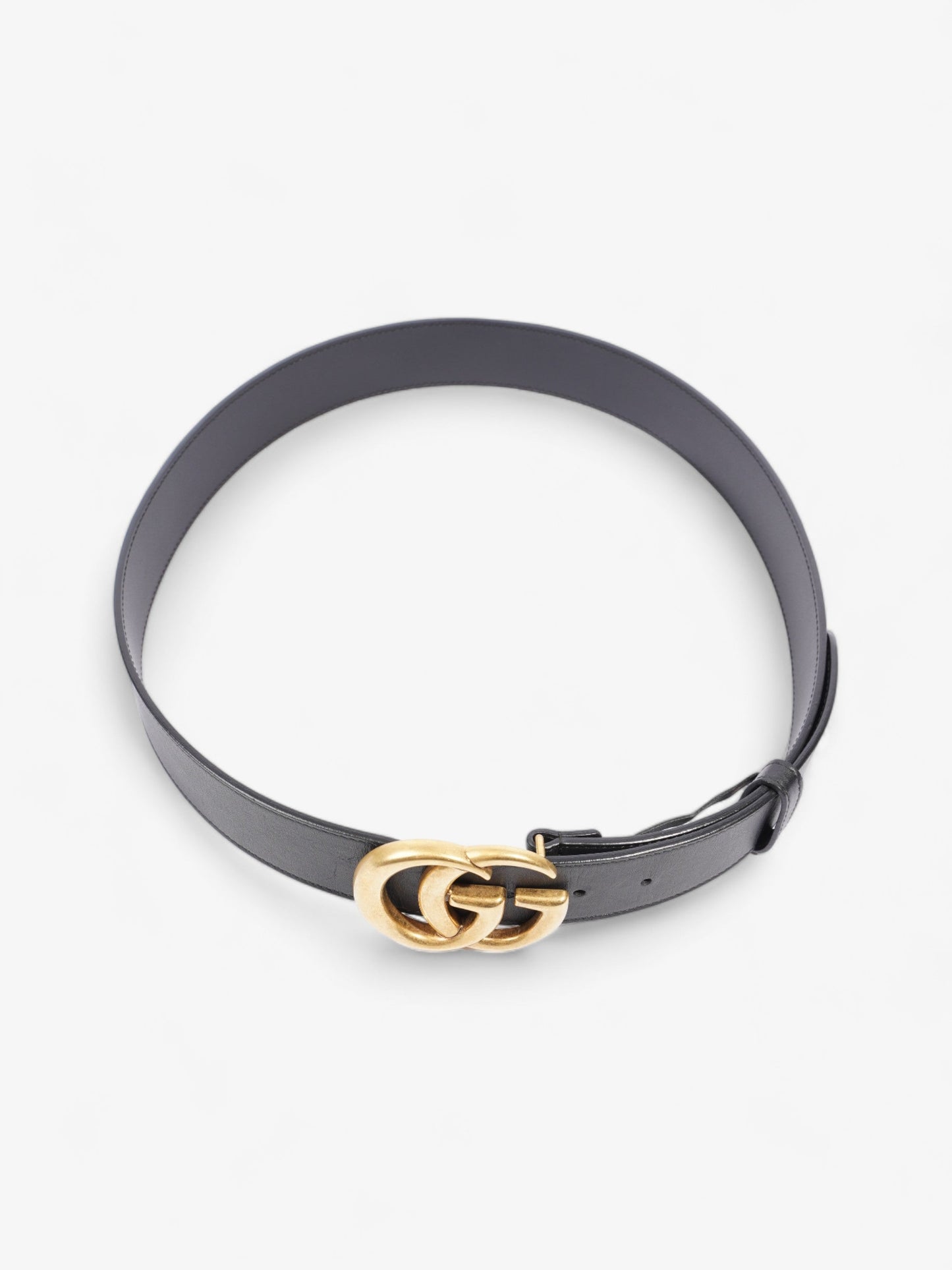 Gucci Marmont Belt Handbag Leather Black Accessory 95Cm 38Mm