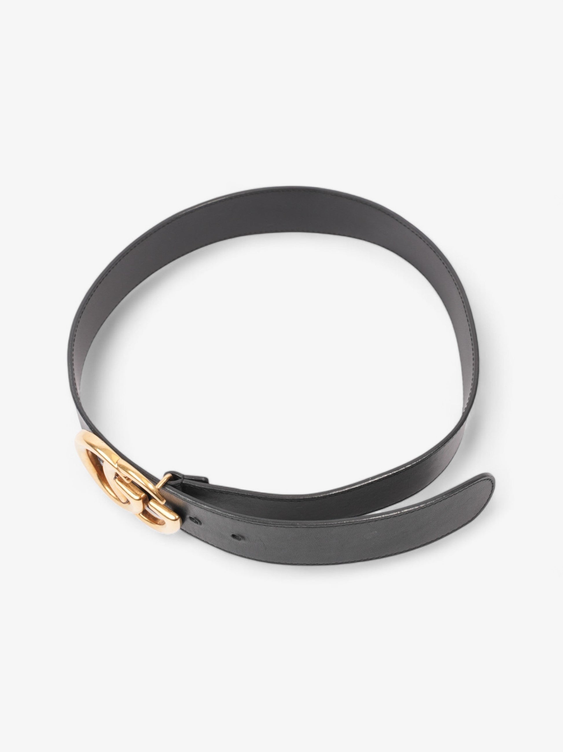 Gucci Marmont Re Edition Wide Belt Handbag Leather Black Accessory 75Cm 30