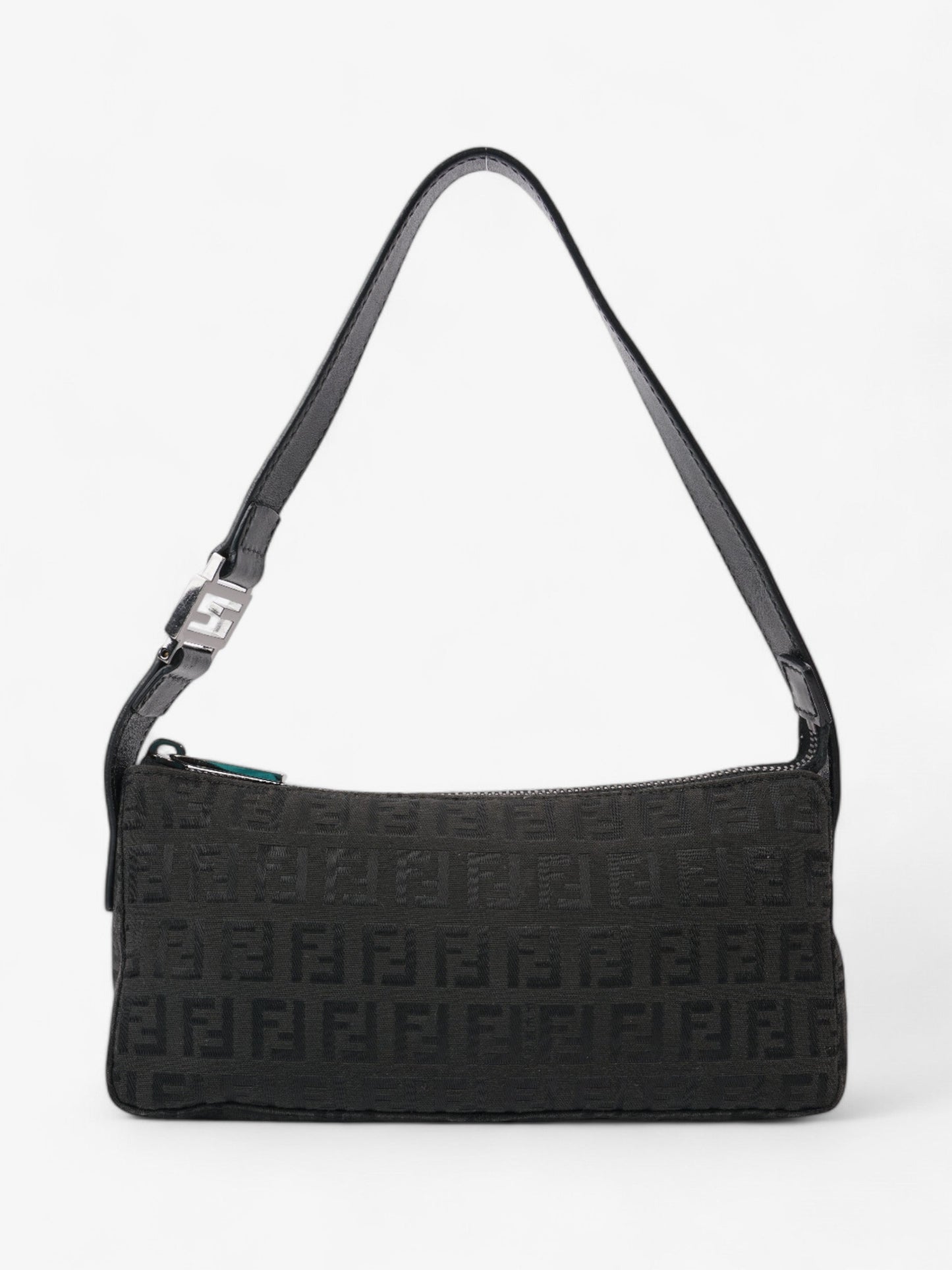 Fendi Zucca Shoulder Bag Canvas Black