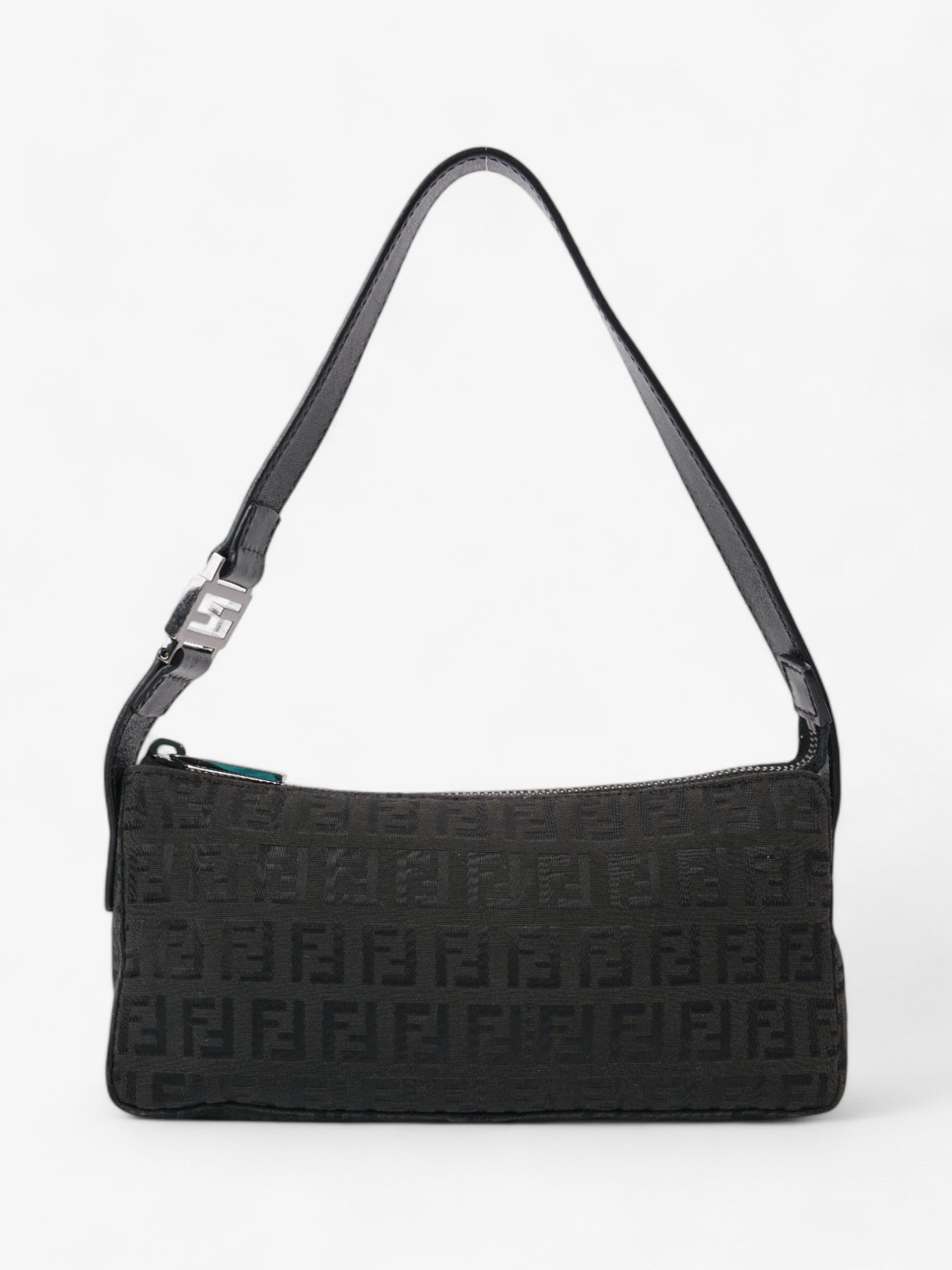 Fendi Zucca Shoulder Bag Canvas Black