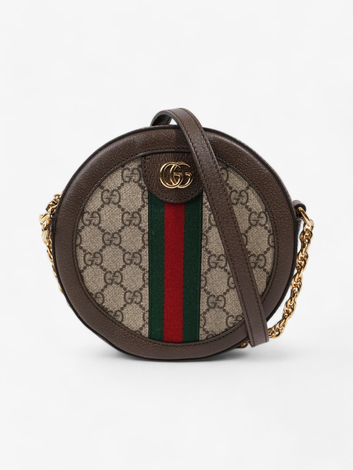 Gucci Ophidia Round Supreme Mini Crossbody Bag Canvas Red