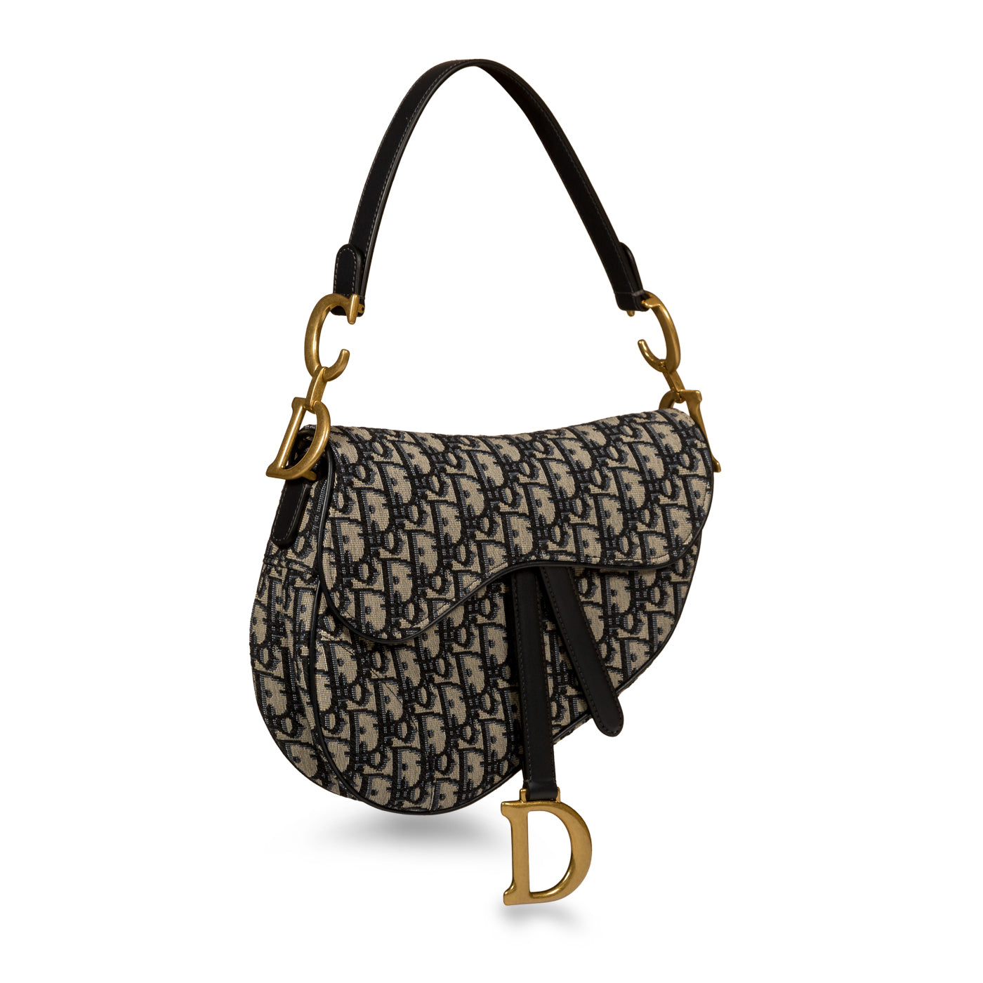 Dior Christian Saddle Bag With Strap Embroidered Shoulder Bag With Embroidered Strap