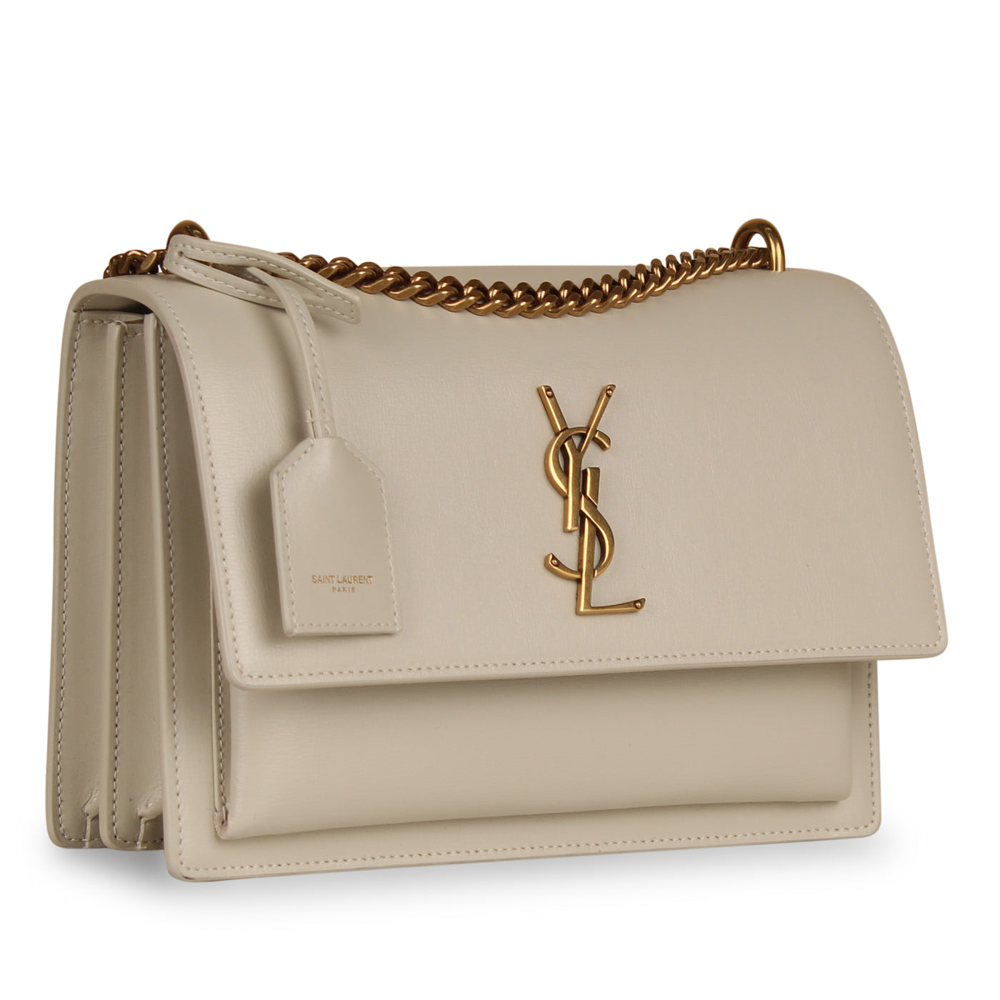 YSL Saint Laurent Sunset Crossbody Bag Cream Medium