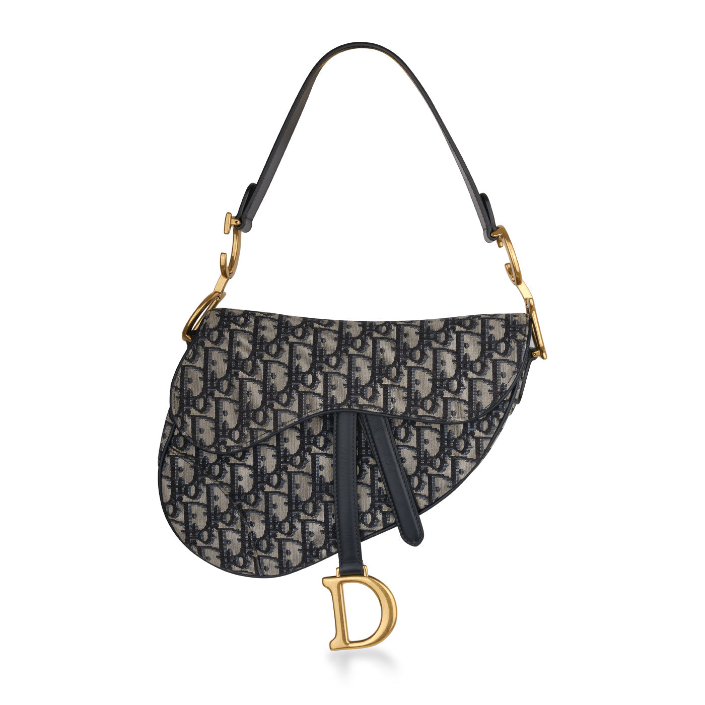 Dior Christian Saddle Bag Oblique Canvas Shoulder Bag Oblique Canvas Navy