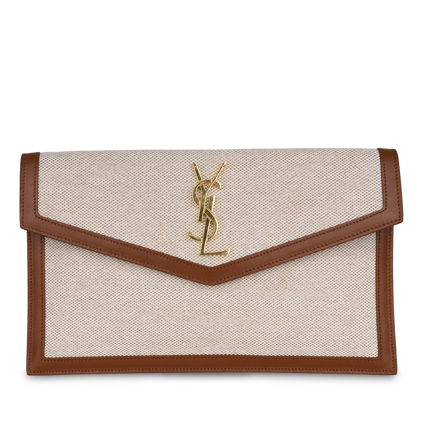 YSL Saint Laurent Uptown Pouch Clutch Bag Canvas