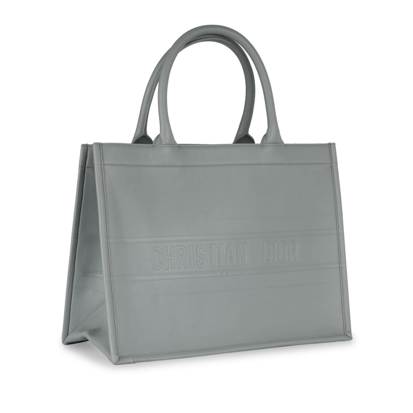 Dior Christian Book Tote Calfskin Tote Bag Calfskin Matte Grey