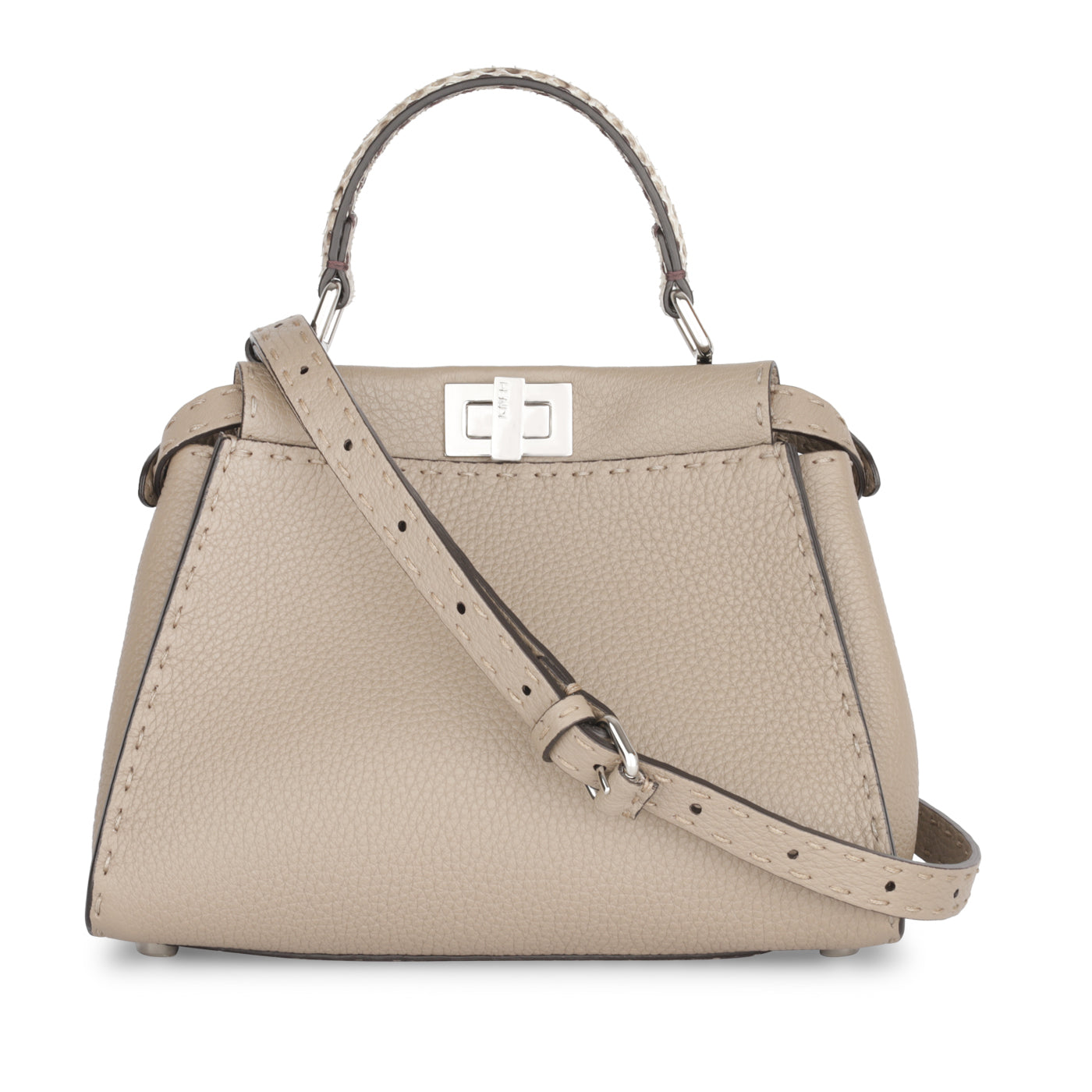 Fendi Peekaboo Crossbody Bag Mini Mini Taupe Shw