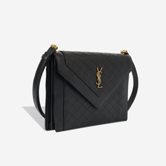 YSL Saint Laurent Gaby Satchel Satchel Bag Black Lambskin Ghw
