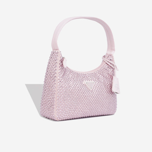 Prada Bag With Crystals Satin Mini Shoulder Bag Baby Diamonte Crystal