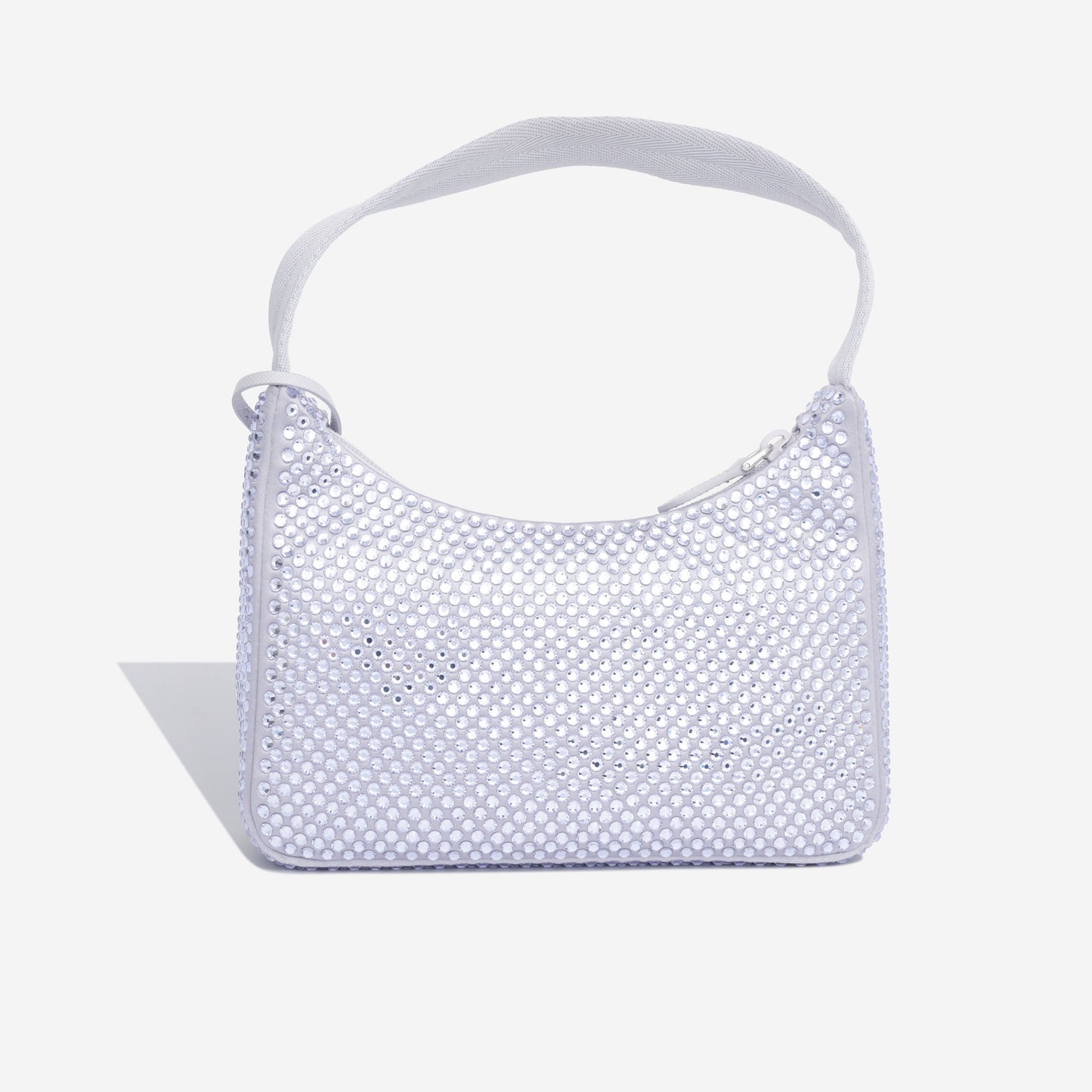 Prada Bag With Crystals Satin Mini Shoulder Bag Purple Shw Pastel