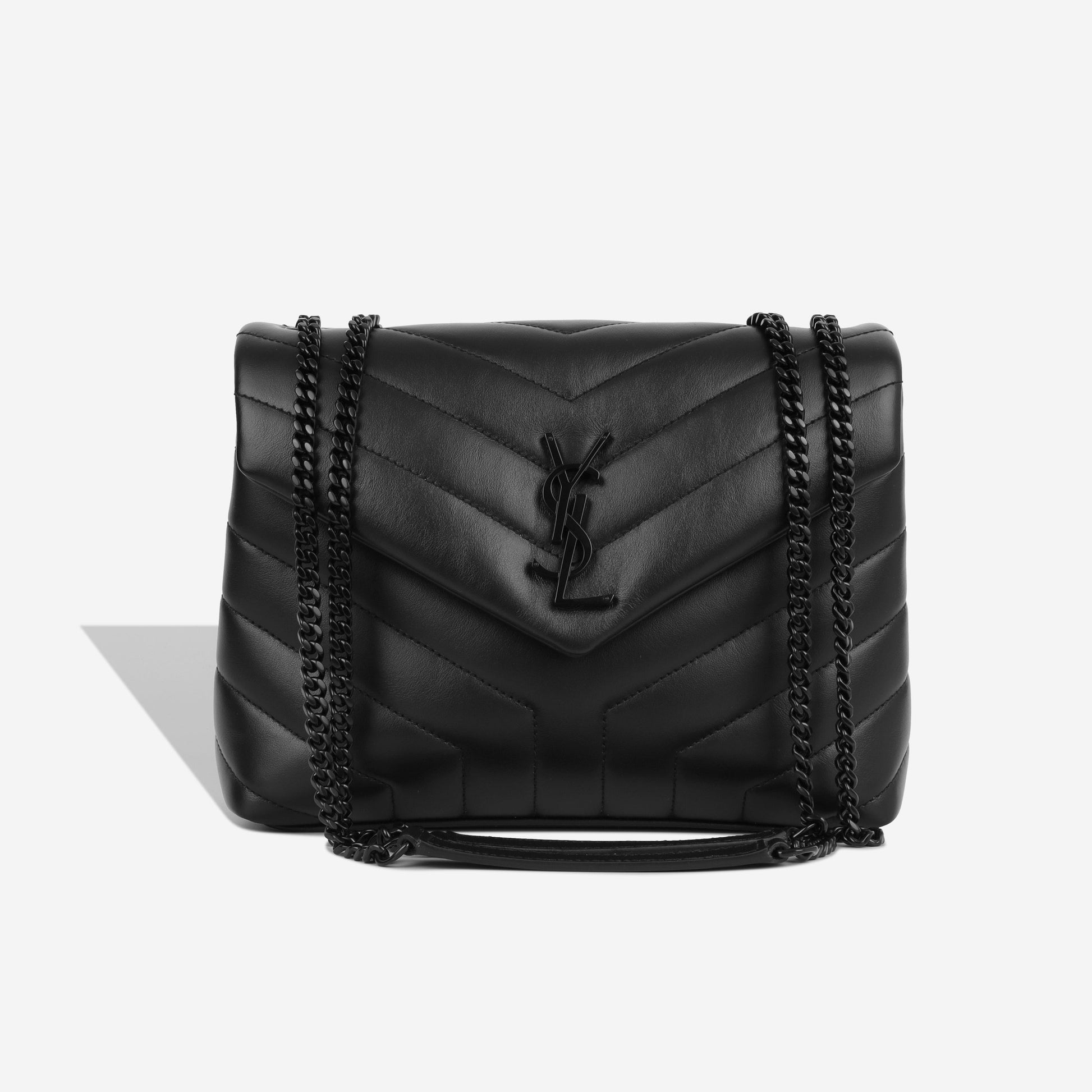 YSL Saint Laurent Lou Lou Calfskin Bhw Crossbody Bag Black Small