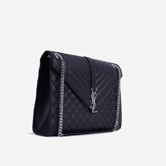 YSL Saint Laurent Envelope Bag Large Crossbody Bag Grained Calfskin Shw