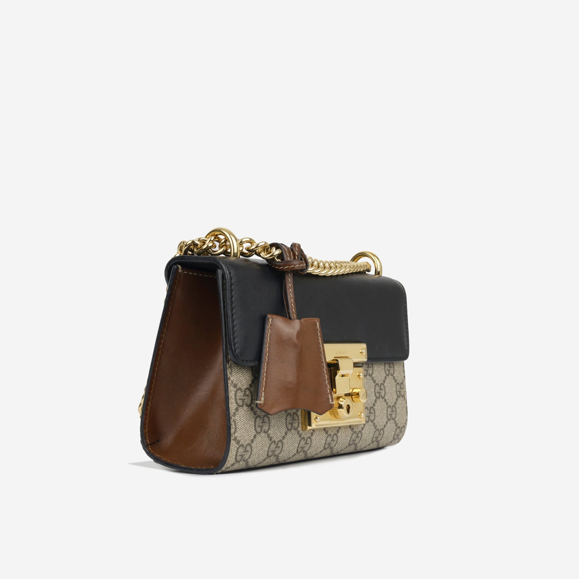 Gucci Padlock Shoulder Bag Small Crossbody Bag Beige Ghw