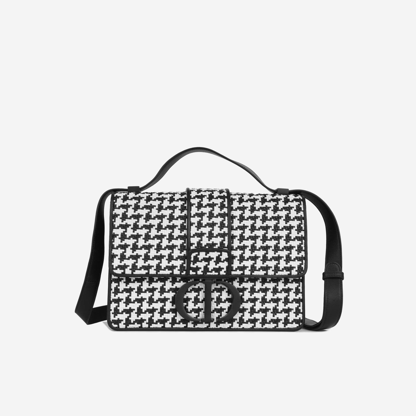 Dior Christian Houndstooth Braided Montaigne Crossbody Bag