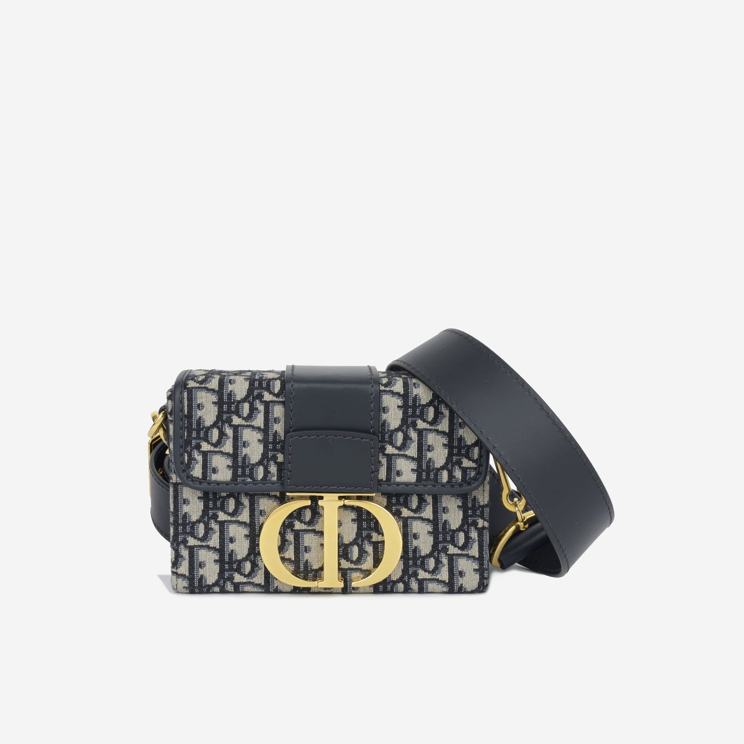 Dior Christian Montaigne Bag Crossbody Bag Navy Oblique Ghw