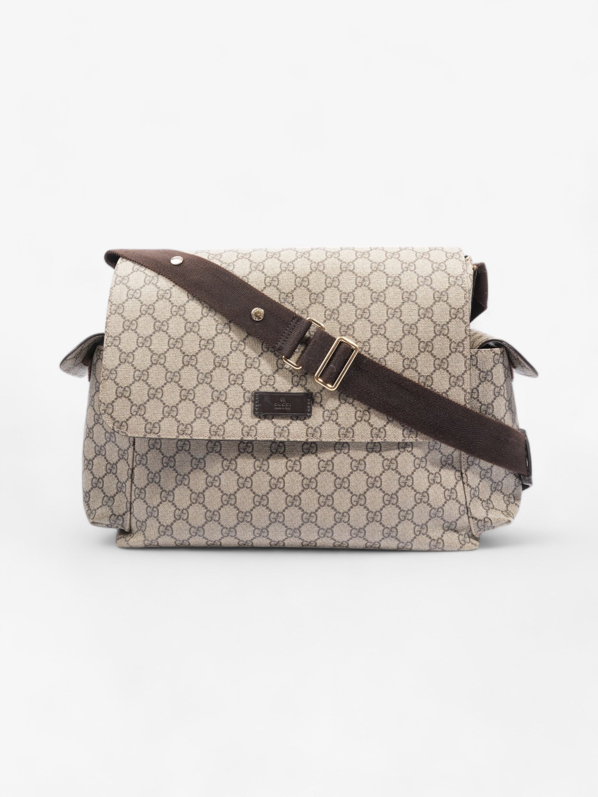 Gucci Baby Changing Bag And Ebony Supreme Coated Canvas Beige Shoulder Bag