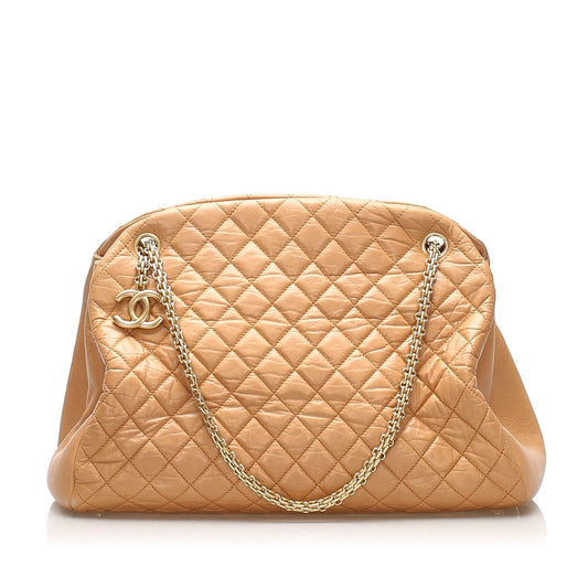 Chanel Mademoiselle Bowling Bag Brown Medium Shoulder Bag