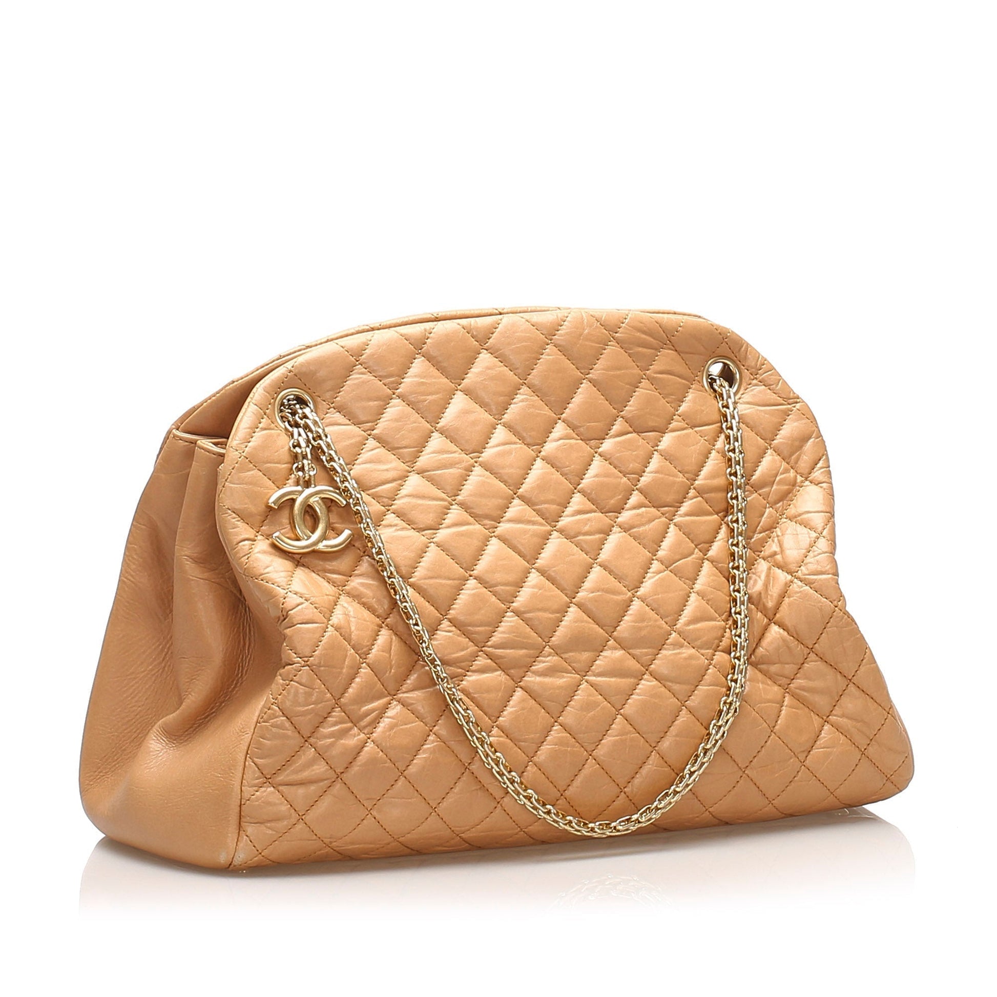 Chanel Mademoiselle Bowling Bag Brown Medium Shoulder Bag