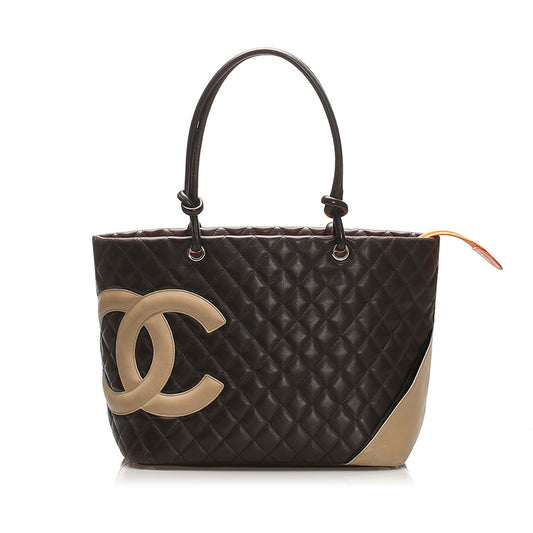 Chanel Cambon Ligne Tote Brown Medium Tote Bag