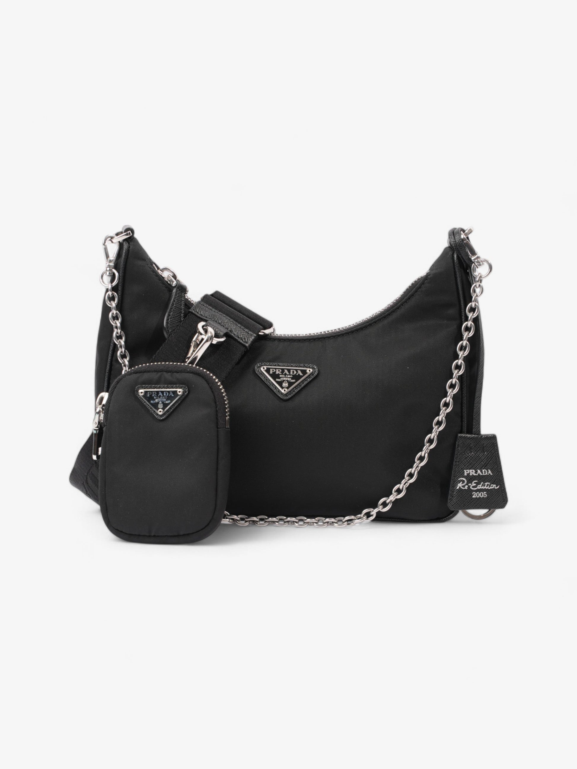 Prada Re Edition Crossbody Bag Nylon Black Black Nylon 5