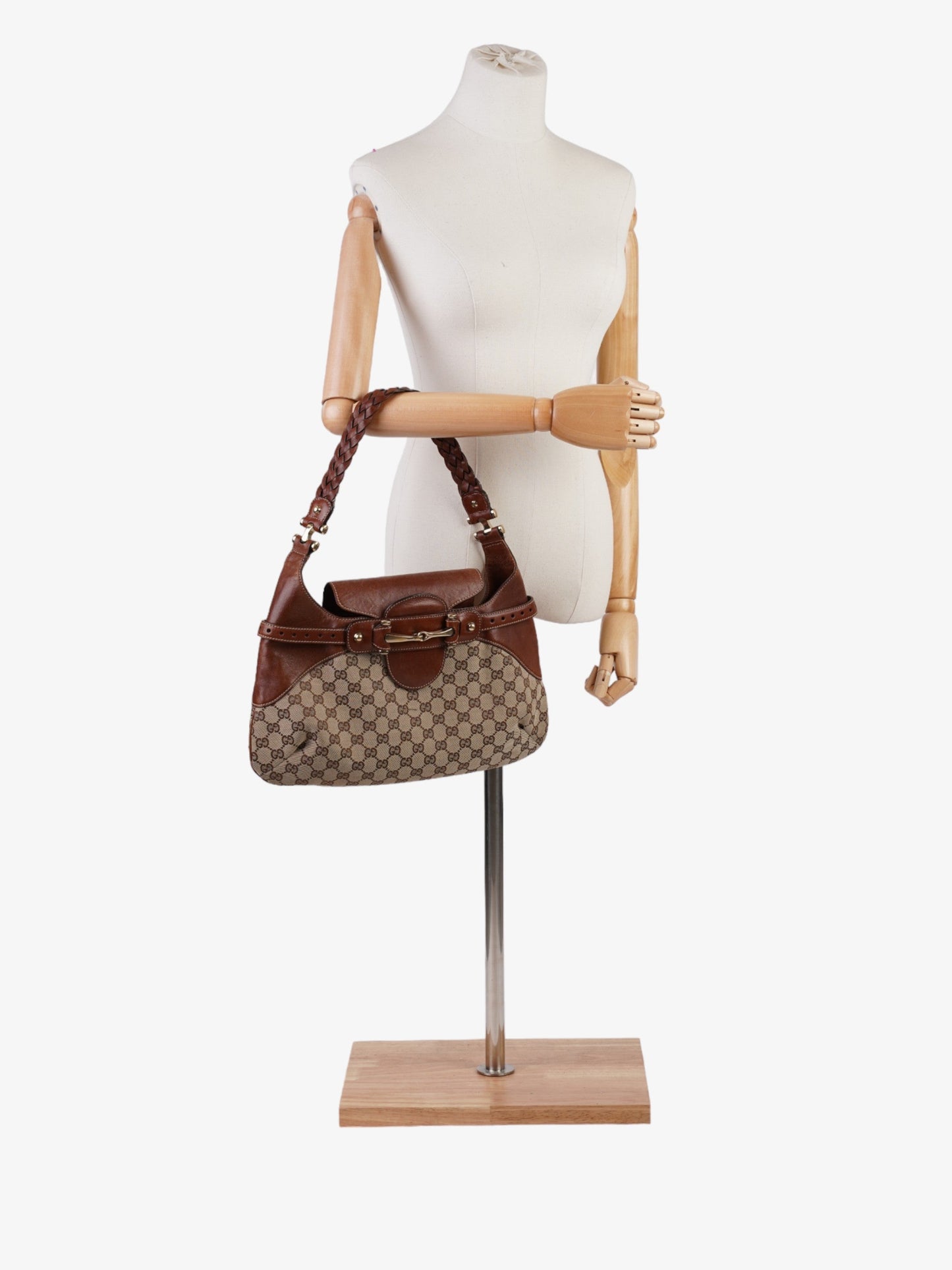 Gucci Horsebit Flap And Ebony Supreme Shoulder Bag Canvas Brown