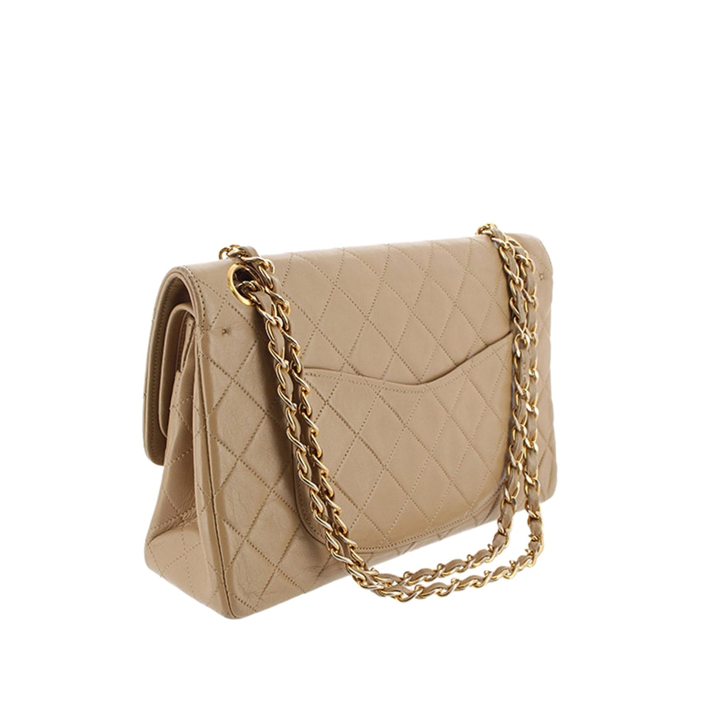 Chanel CC Timeless Classic Lambskin Double Flap Bag Leather Brown Shoulder Bag
