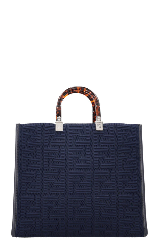 Fendi Tote Bag Sunshine Tote Jacquard Navy Medium