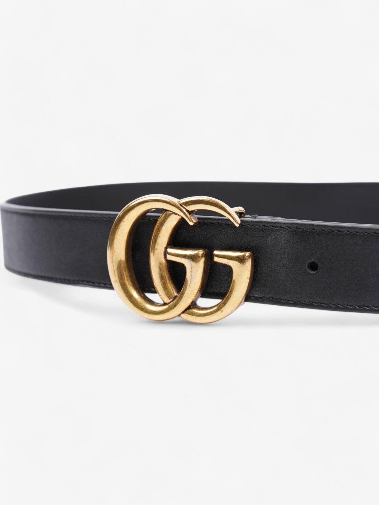 Gucci Marmont Belt Handbag Leather Black Accessory 85Cm 35