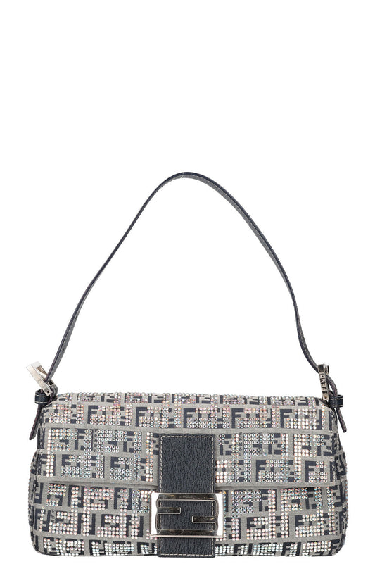 Fendi Zucchino Crystal Baguette Bag Shoulder Bag