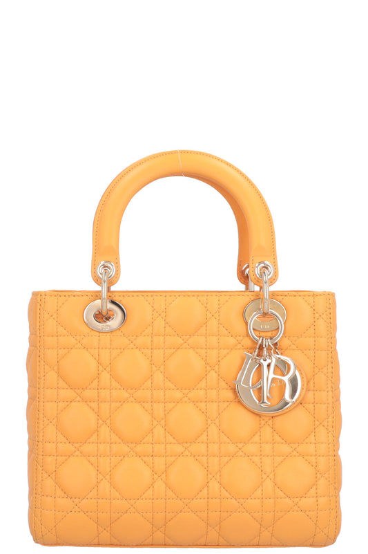 Dior Handbag Lady Yellow Medium