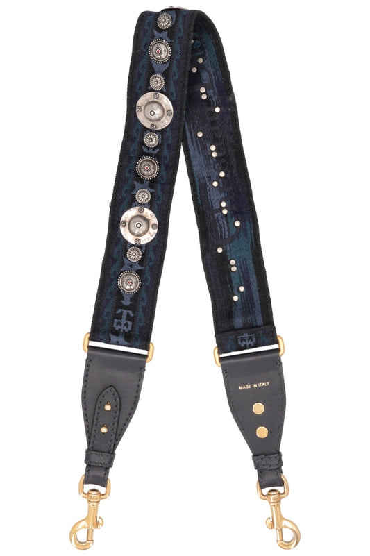 Dior Shoulder Bag Studded Shoulder Strap Navy