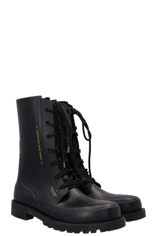 Dior Handbag Camp Combat Boots PVC Black Shoes