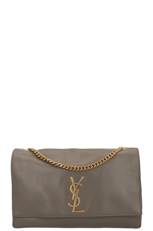YSL Saint Laurent Crossbody Bag Reversible Kate Bag Taupe Suede Medium