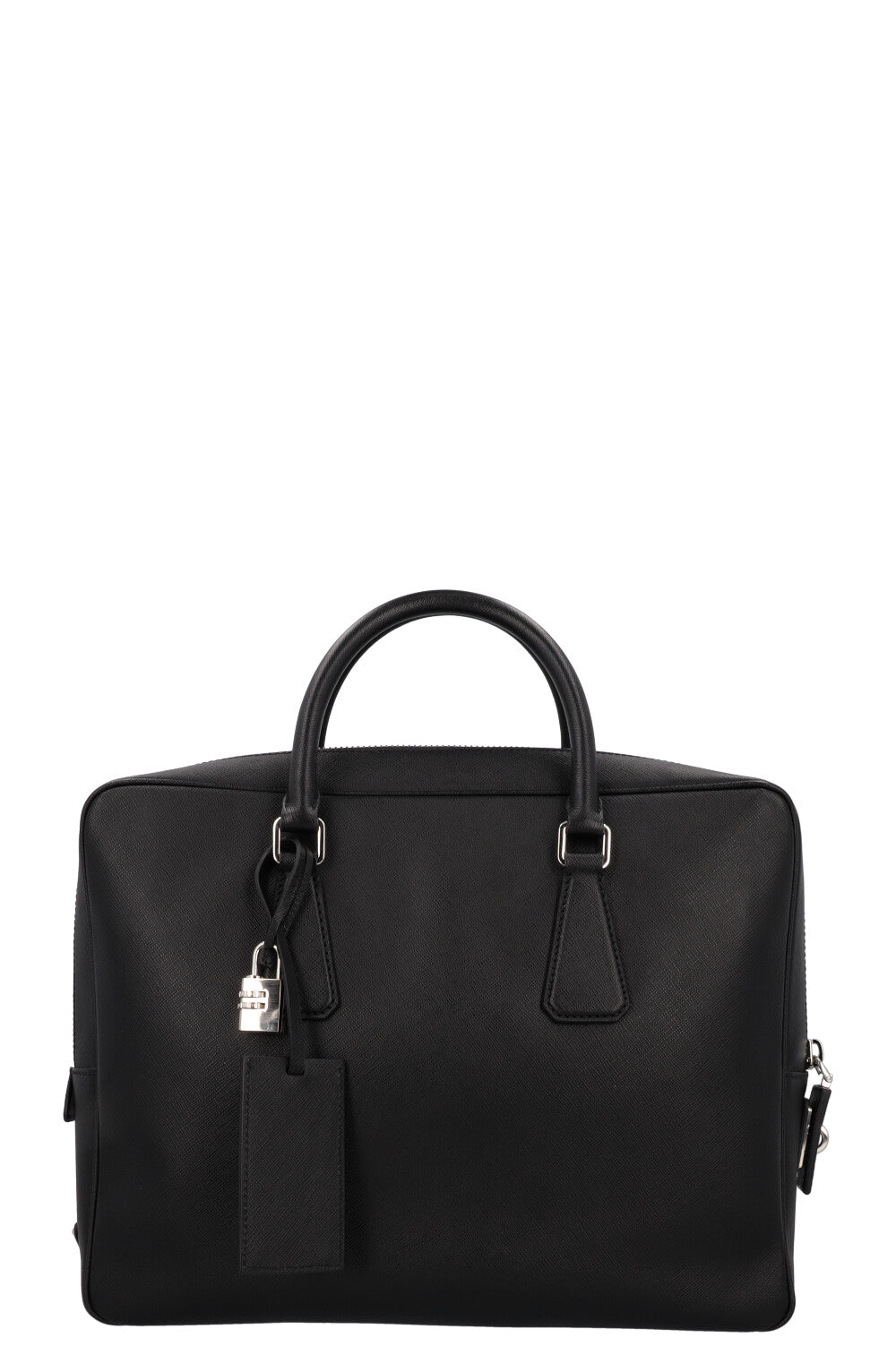 Prada Tote Bag Briefcase Leather Saffiano Black