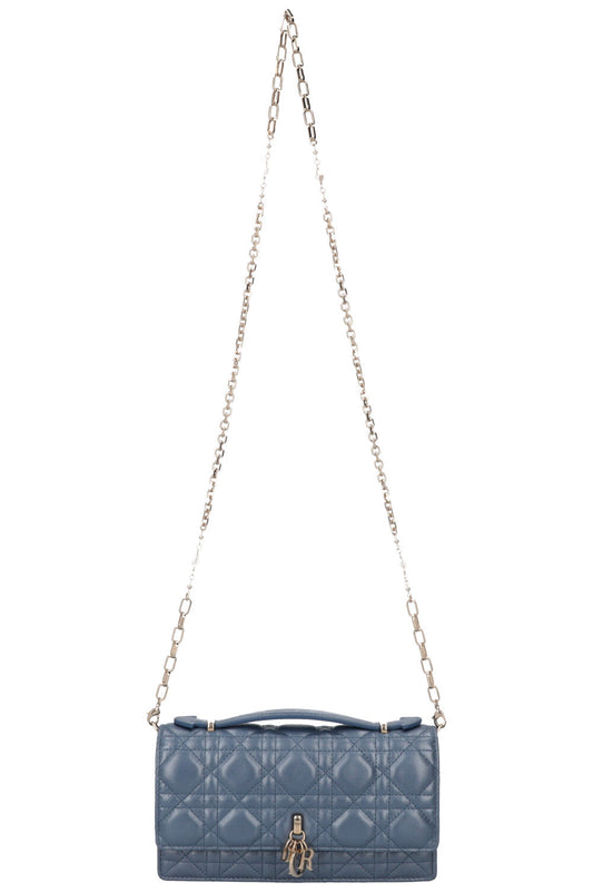 Dior Crossbody Bag My Bag Cannage Pearl Blue Top Handle