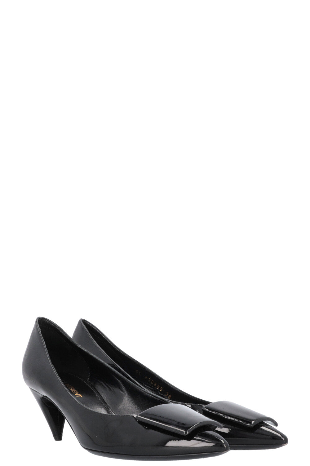 YSL Saint Laurent Heels Patent Black Shoes