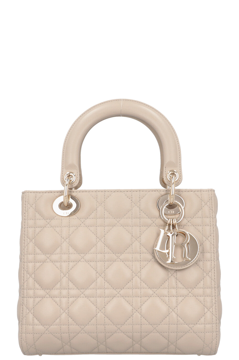 Dior Handbag Lady Bag Cannage Grey 2 Gray Medium