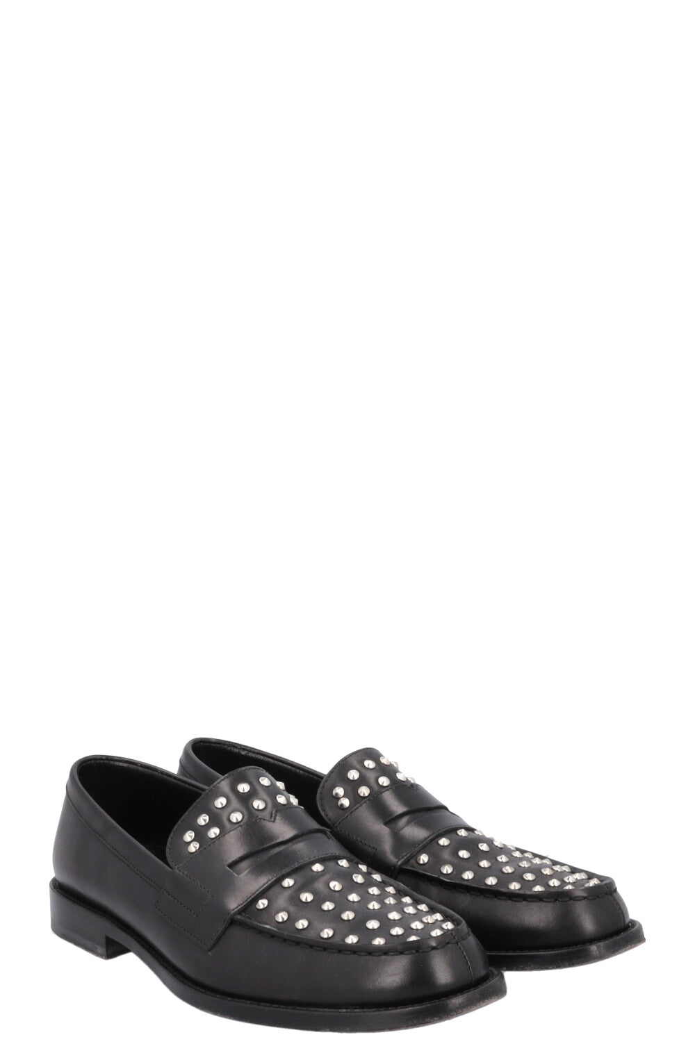 YSL Saint Laurent Loafers Studs Black Shoes