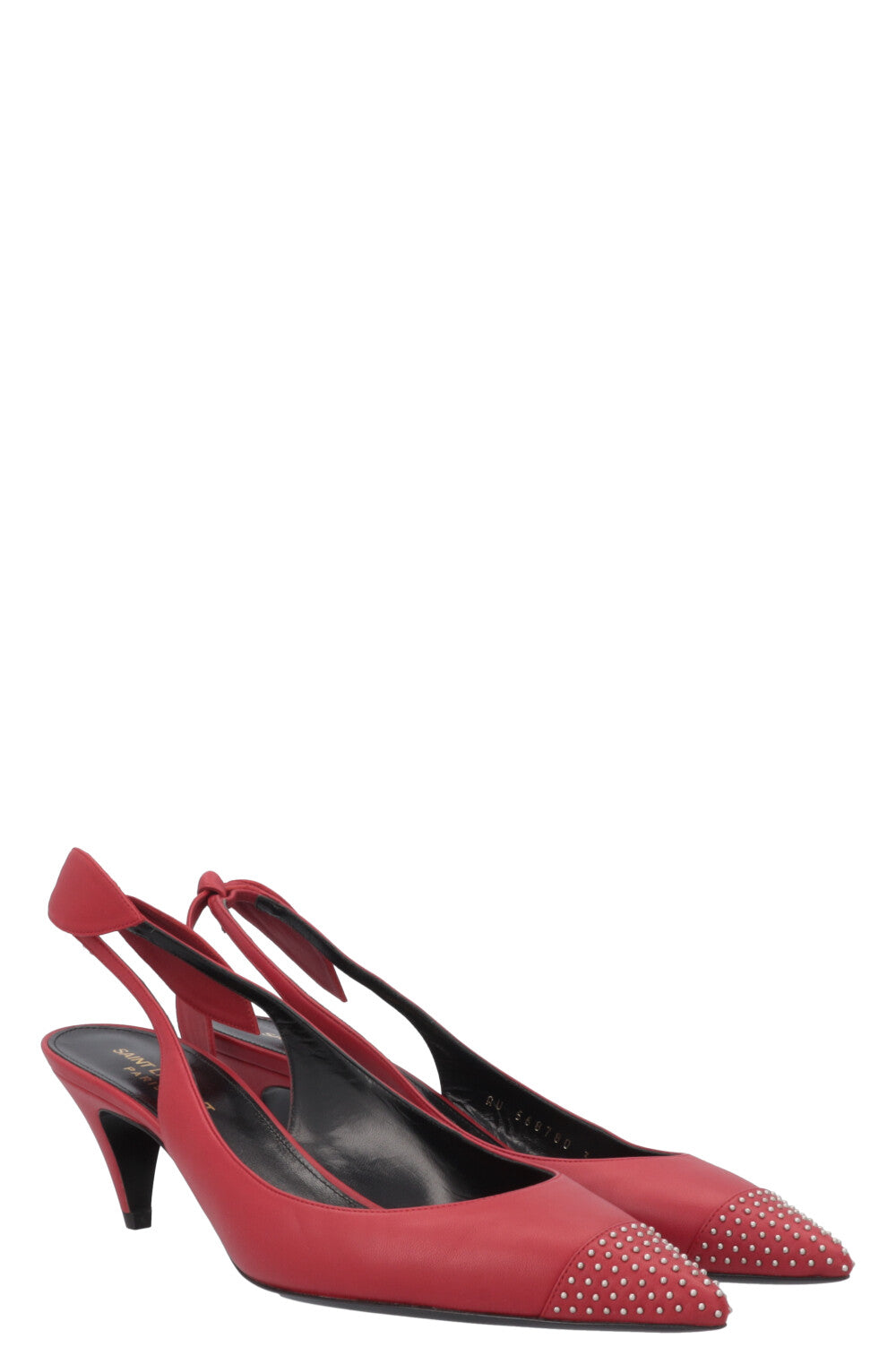 YSL Saint Laurent Sling Bag Charlotte 55 Bow Slingback Red Shoes