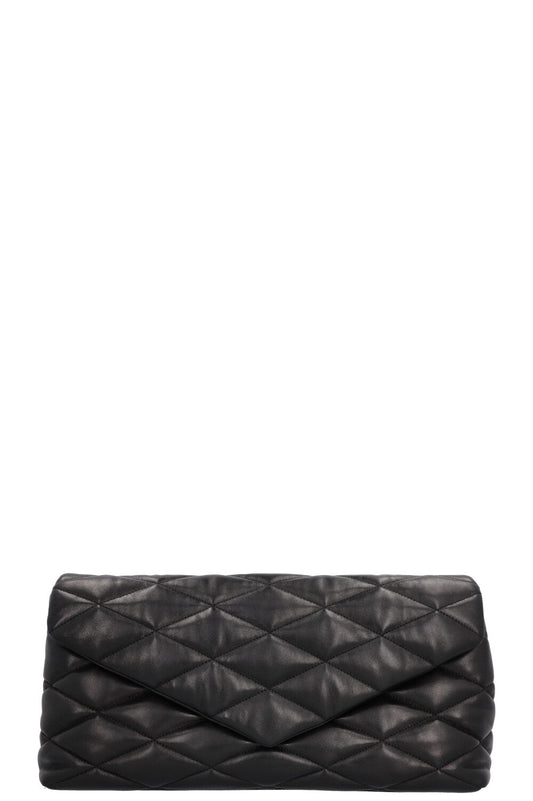 YSL Saint Laurent Clutch Bag Sade Puffer Clutch Black