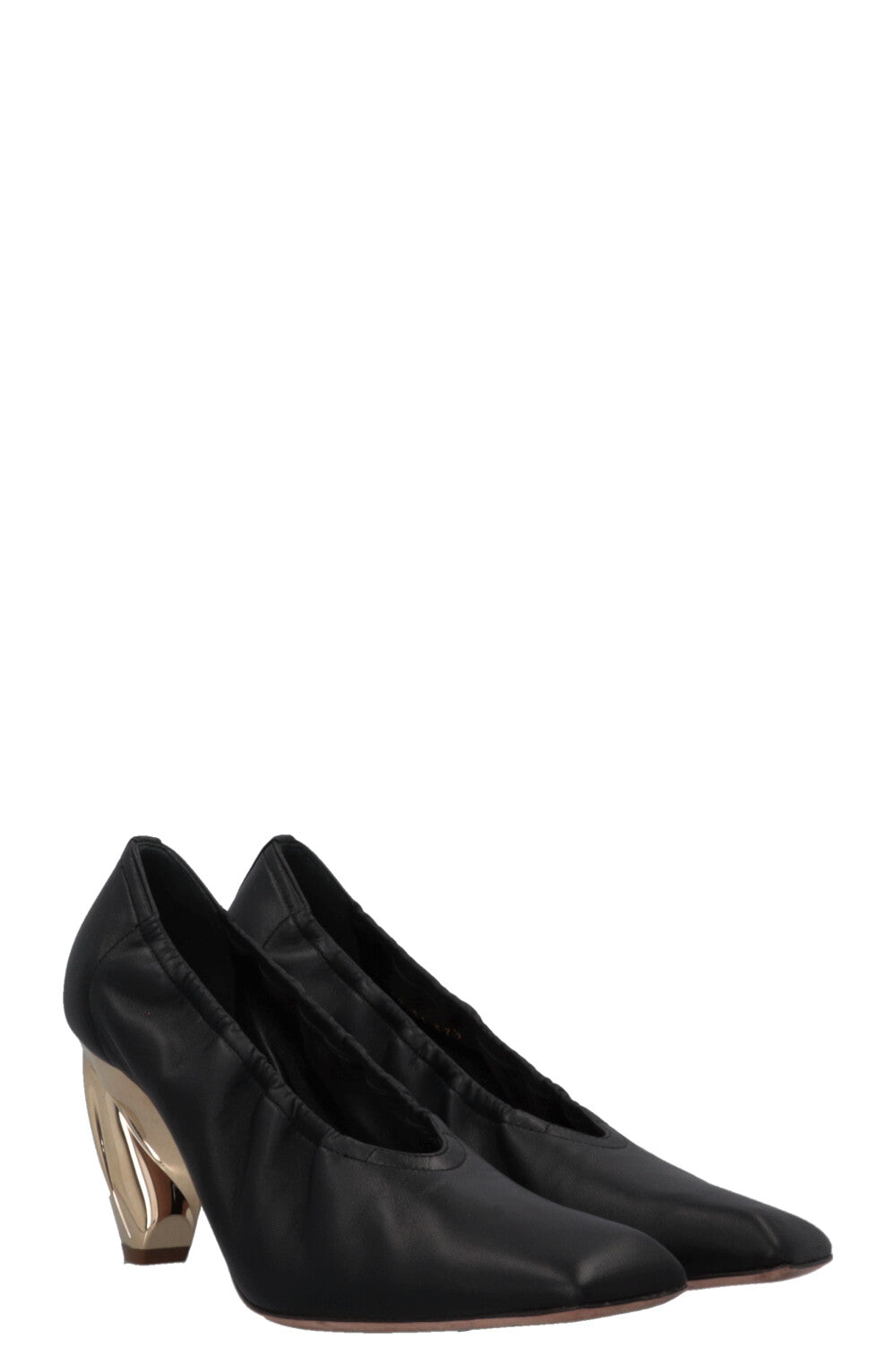 Dior Golden Heel Sock Heels Black Shoes