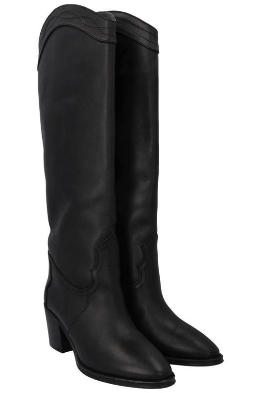 YSL Saint Laurent Cowboy High Boots Black Shoes