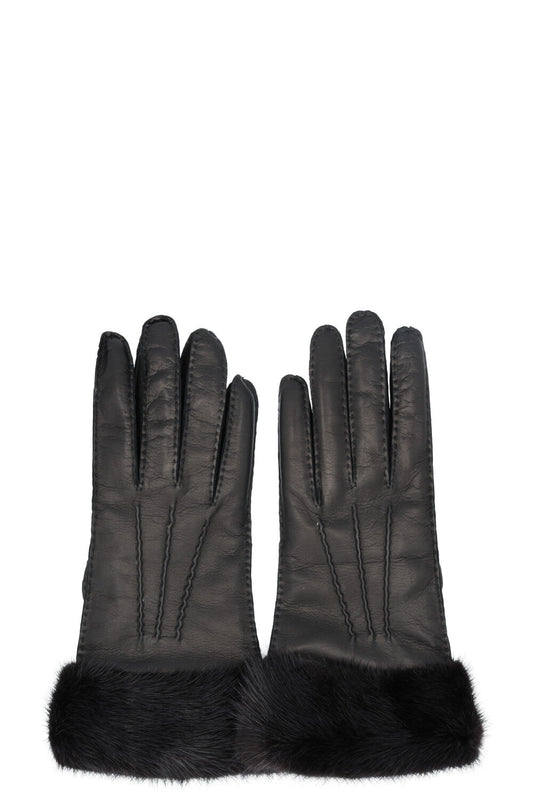 Prada Mink Gloves Leather Black Handbag