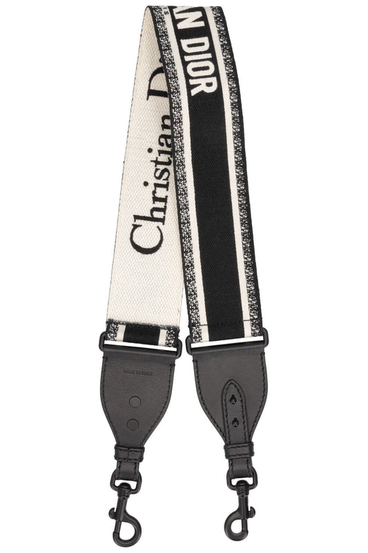 Dior Shoulder Bag Shoulder Strap 2 Black White
