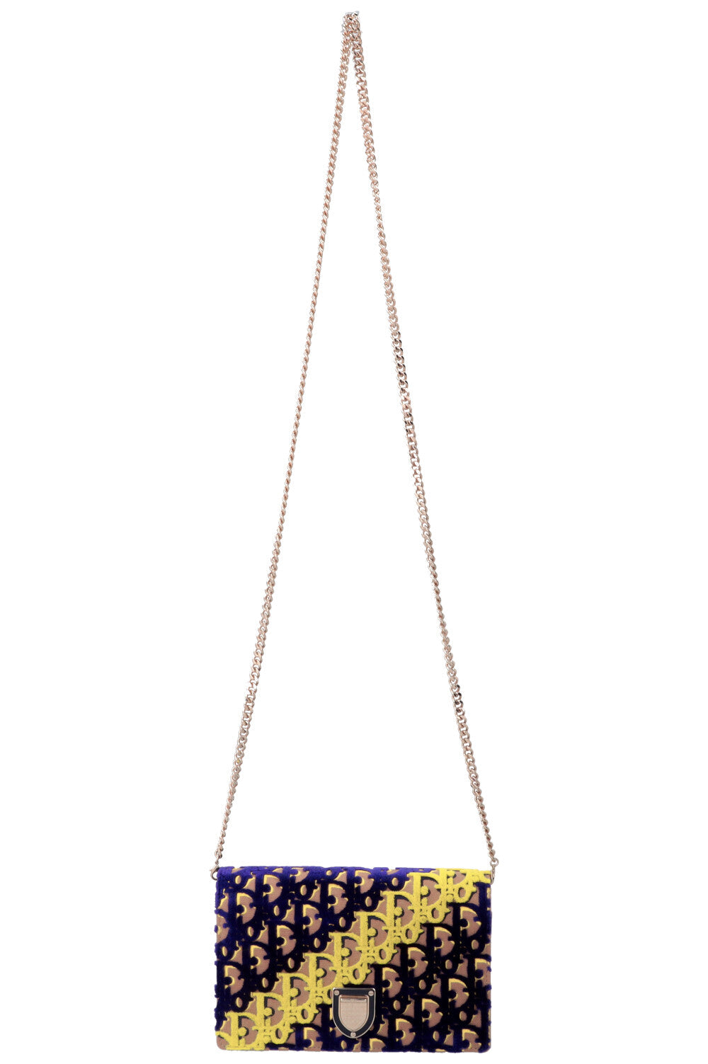 Dior Crossbody Bag ama WOC Velvet Nude Yellow Purple